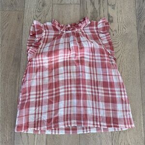 Isabella Sinclair Plaid Ruffle Top Medium